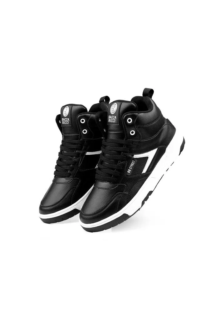 باكا بوتشي أحذية رياضية سوداء عالية للرجال